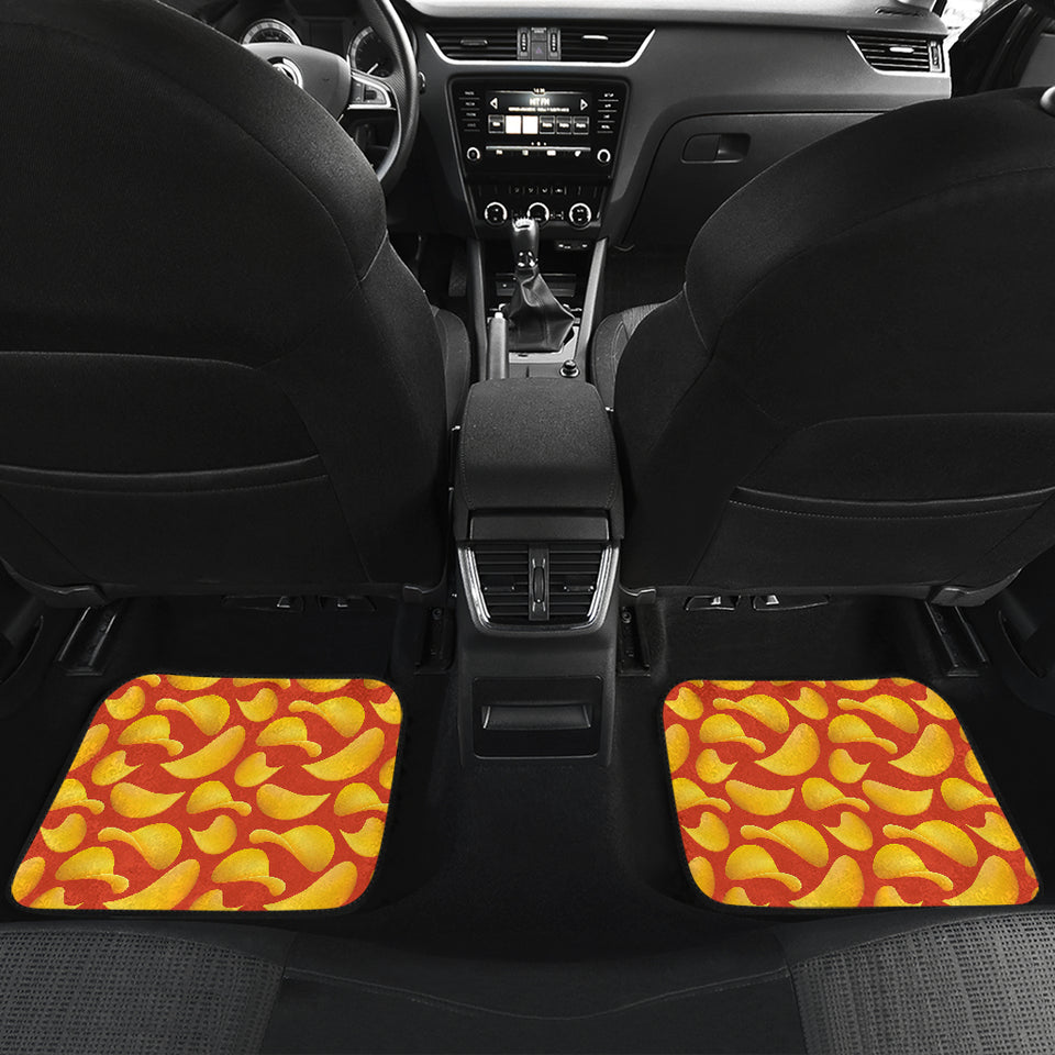 Potato Chips Pattern Print Design 05 Front and Back Car Mats