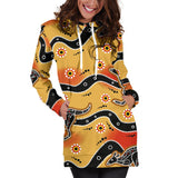 Kangaroo Australian Aboriginal Art Pattern Women'S Hoodie Dress