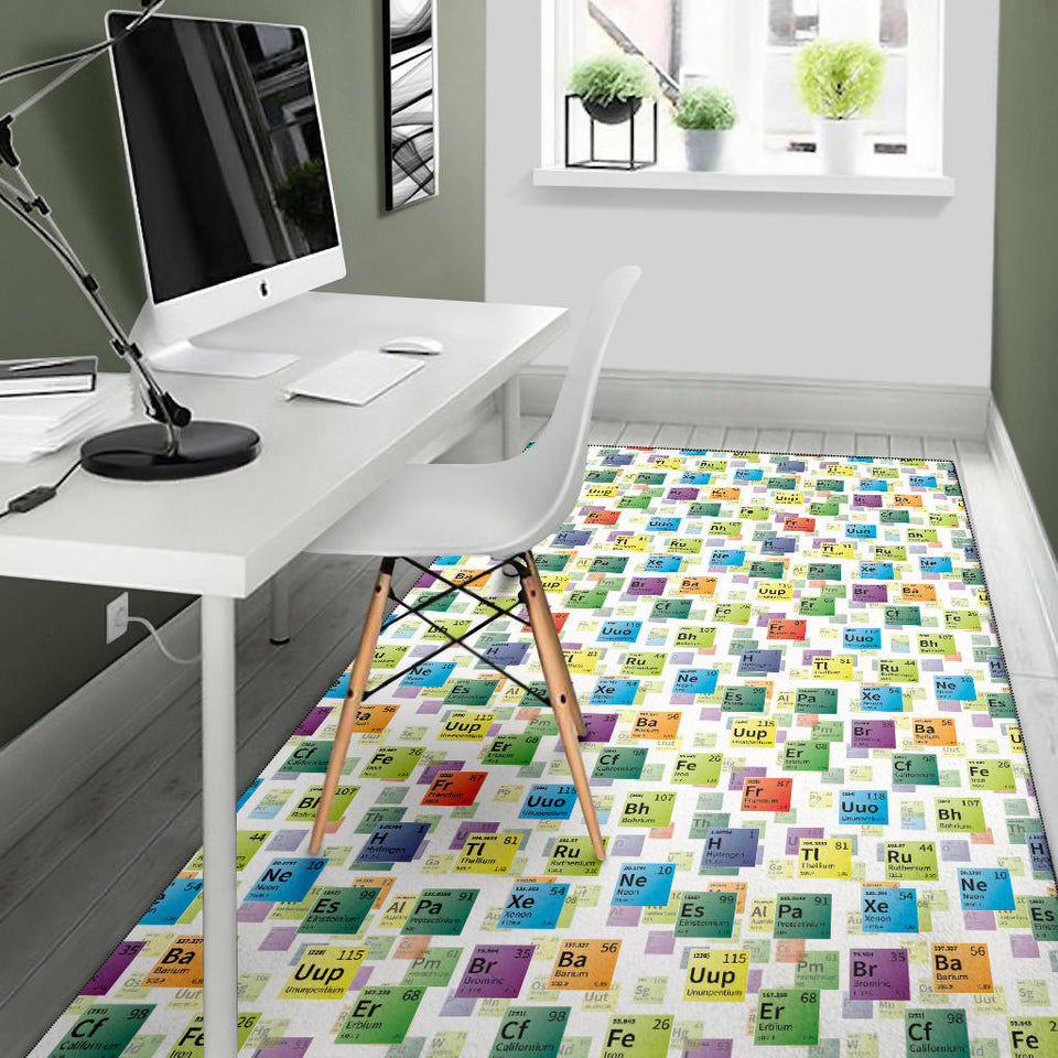 Chemistry Periodic Table Pattern Print Design 05 Area Rug