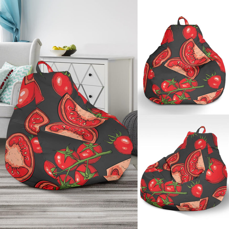 Tomato Black Background Bean Bag Cover