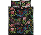 Dragons flower pattern Quilt Bed Set