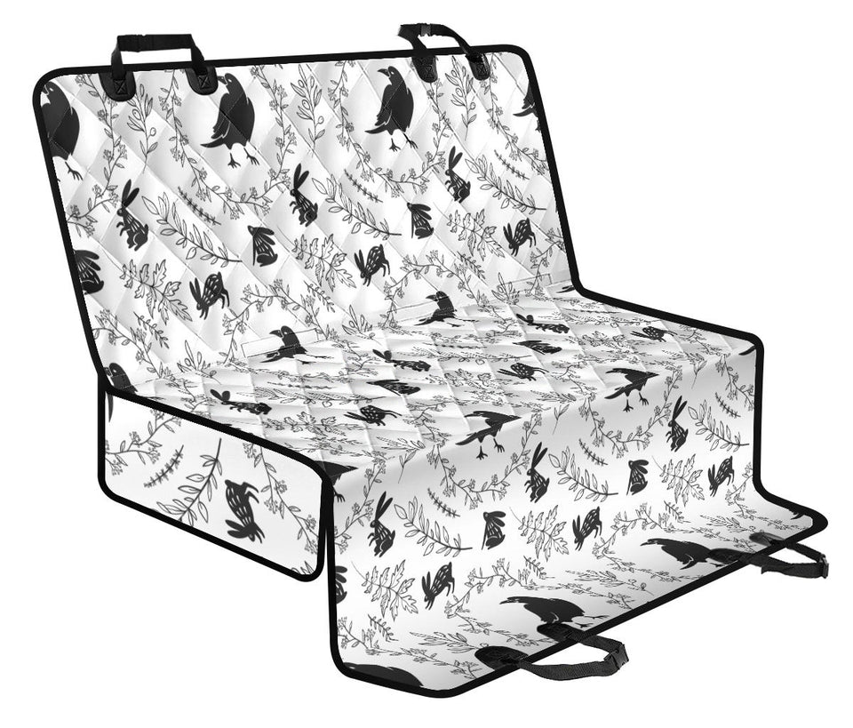 Crows Floral Wreath Rabbit Pattern Dog Car Seat Covers