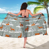 Beautiful Deers Winter Christmas Sarong