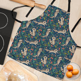 Raccoon Tropical Leaves Pattern Adjustable Apron