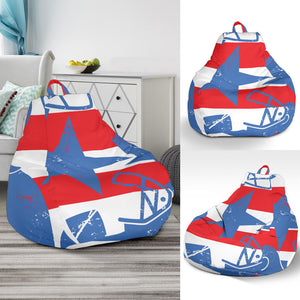 American Football Ball Star Stripes Pattern Bean Bag Cover