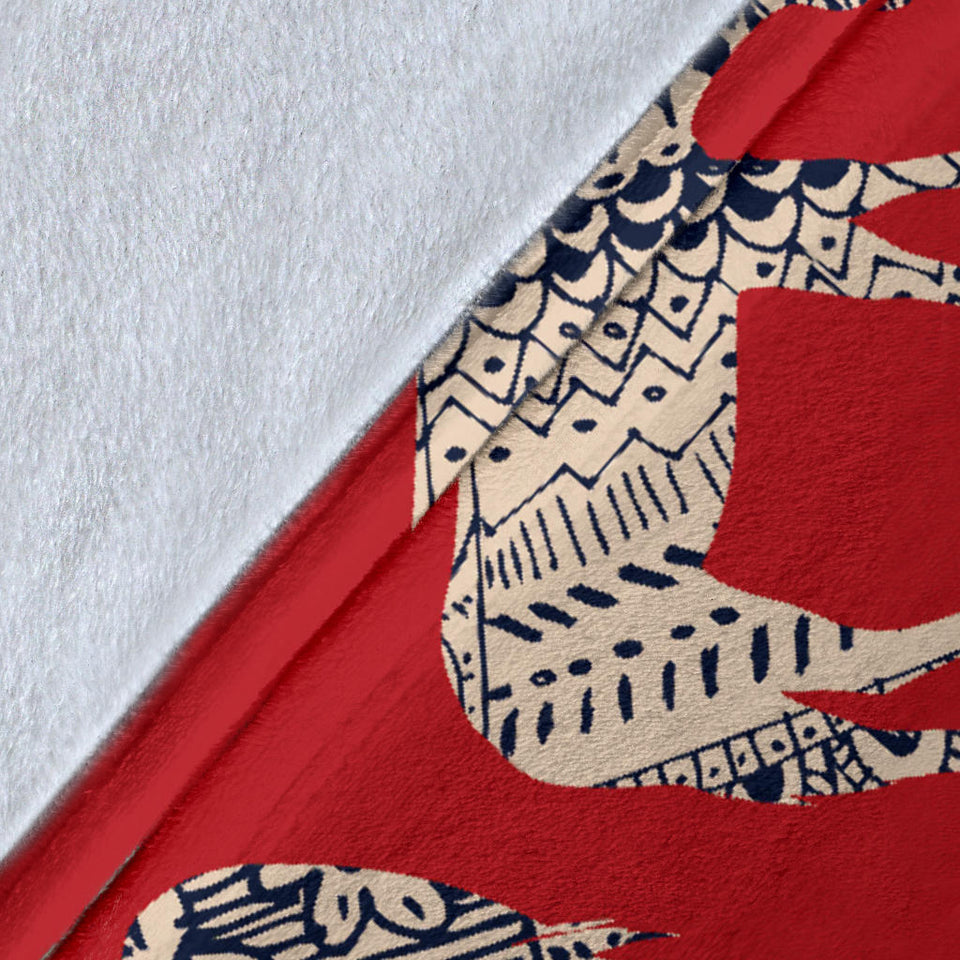 Zebra Abstract Red Background Premium Blanket