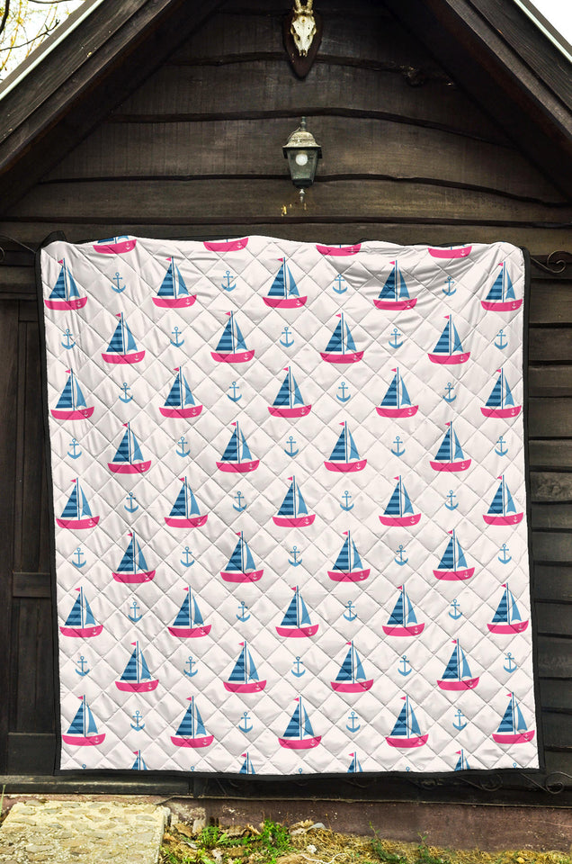 Sailboat Anchor Pattern Premium Quilt