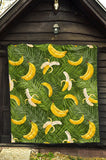 Banana Palm Leaves Pattern Premium Quilt