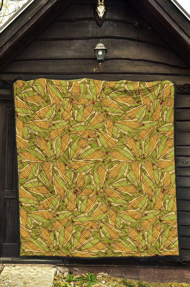 Corn Pattern Print Design 01 Premium Quilt