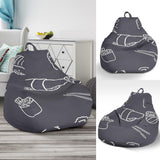Sushi Pattern Black Background Bean Bag Cover