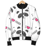 Hand Drawn Faces Of Pandas Pattern Women'S Bomber Jacket