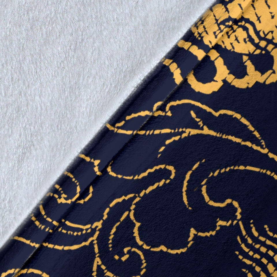 Gold Dragon Pattern Premium Blanket