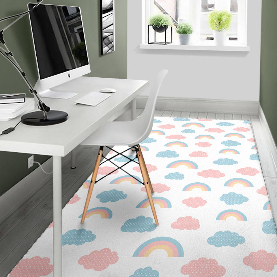 Cute Rainbow Clound Pattern Area Rug