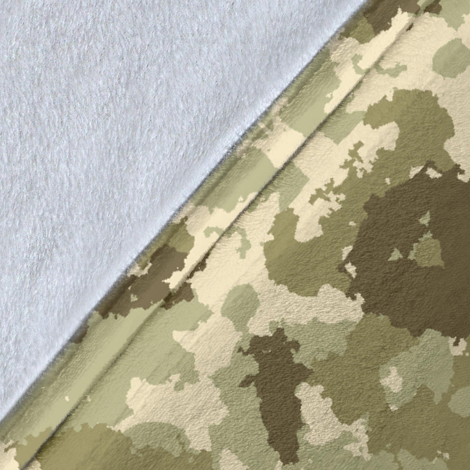 Light Green Camo Camouflage Pattern Premium Blanket