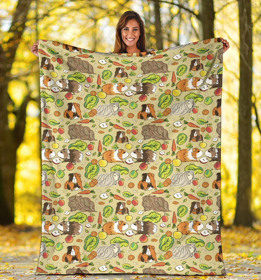 Guinea Pig Pattern Print Design 04 Premium Blanket