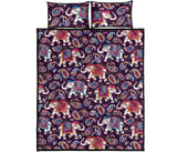 Elephant indian style ornament pattern Quilt Bed Set