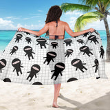 Ninja Pattern Plaid Background Sarong