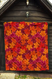 Autumn Maple Leaf Pattern Premium Quilt