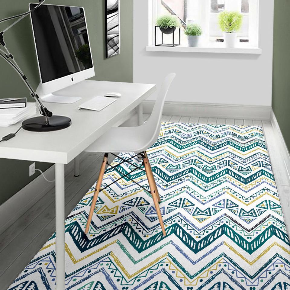 Zigzag  Chevron Paint Design Pattern Area Rug