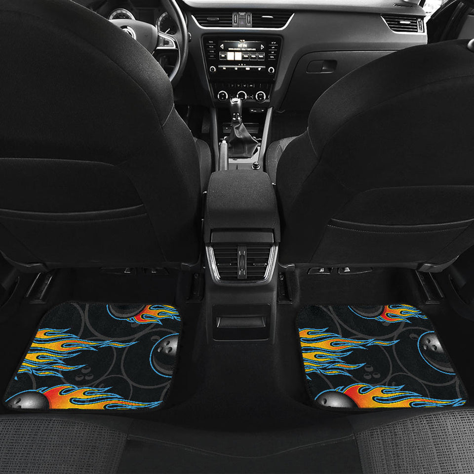 Bowling Balls Flame Pattern Front And Back Car Mats