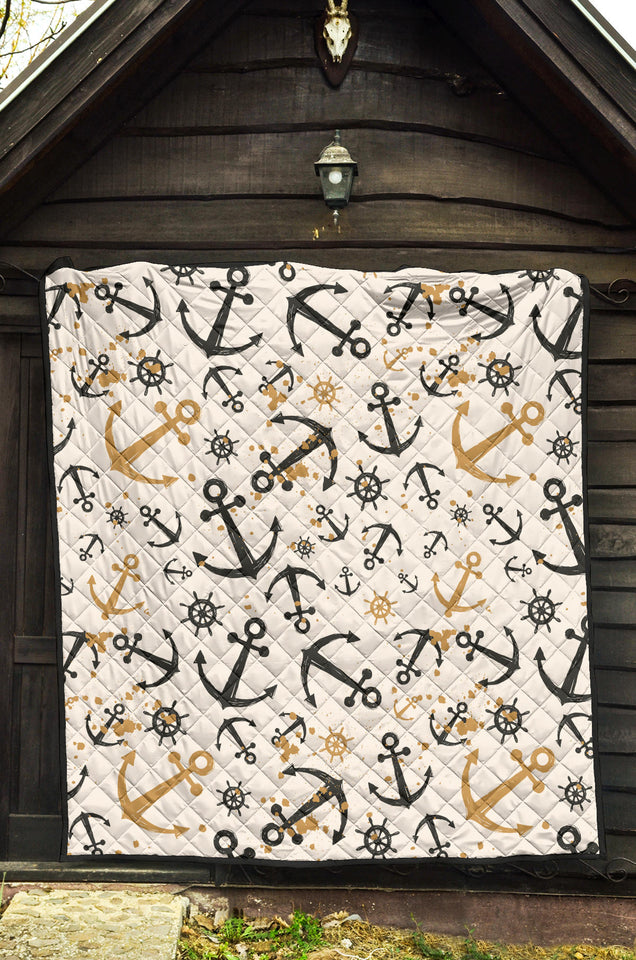 Anchors Rudders Pattern Premium Quilt