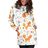 Cute Tribal Fox Pattern Women'S Hoodie Dress