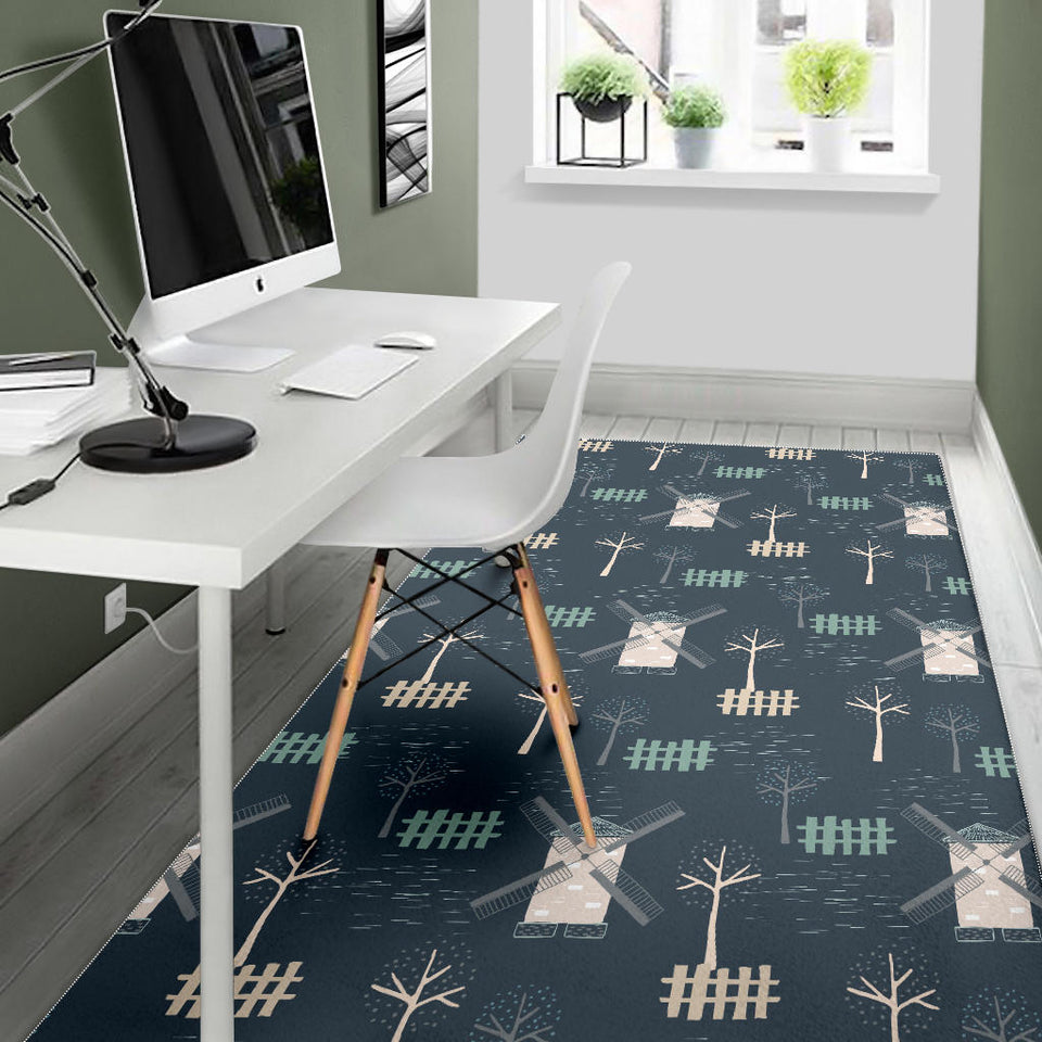 Windmill Tree Pattern Area Rug