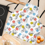 Siberian Husky And Colorful Circle Pattern Adjustable Apron