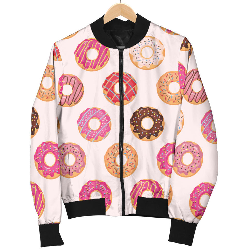 Colorful Donut Pattern Women'S Bomber Jacket