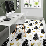 Christmas Tree Holly Snow Star Pattern Area Rug