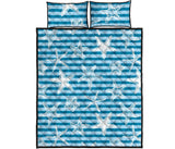 Starfish blue blackground Quilt Bed Set