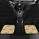 Rhino Yellow Theme Pattern Front And Back Car Mats