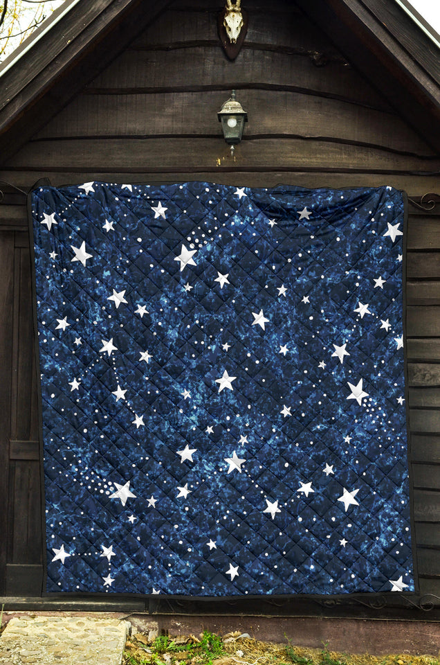 Night Sky Star Pattern Premium Quilt