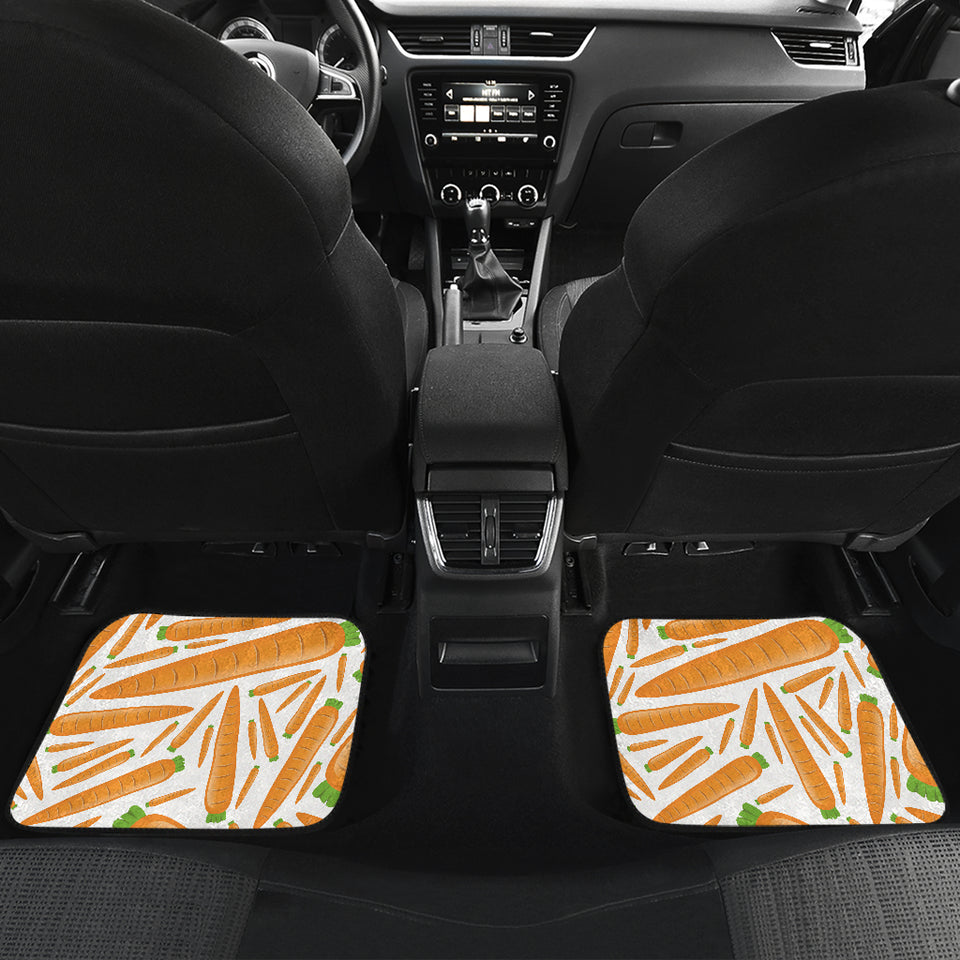 Carrot Pattern Print Design 02 Front and Back Car Mats
