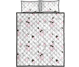 Poodle dog rose cake pattern Quilt Bed Set