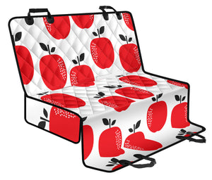 Red Apples White Background Dog Car Seat Covers