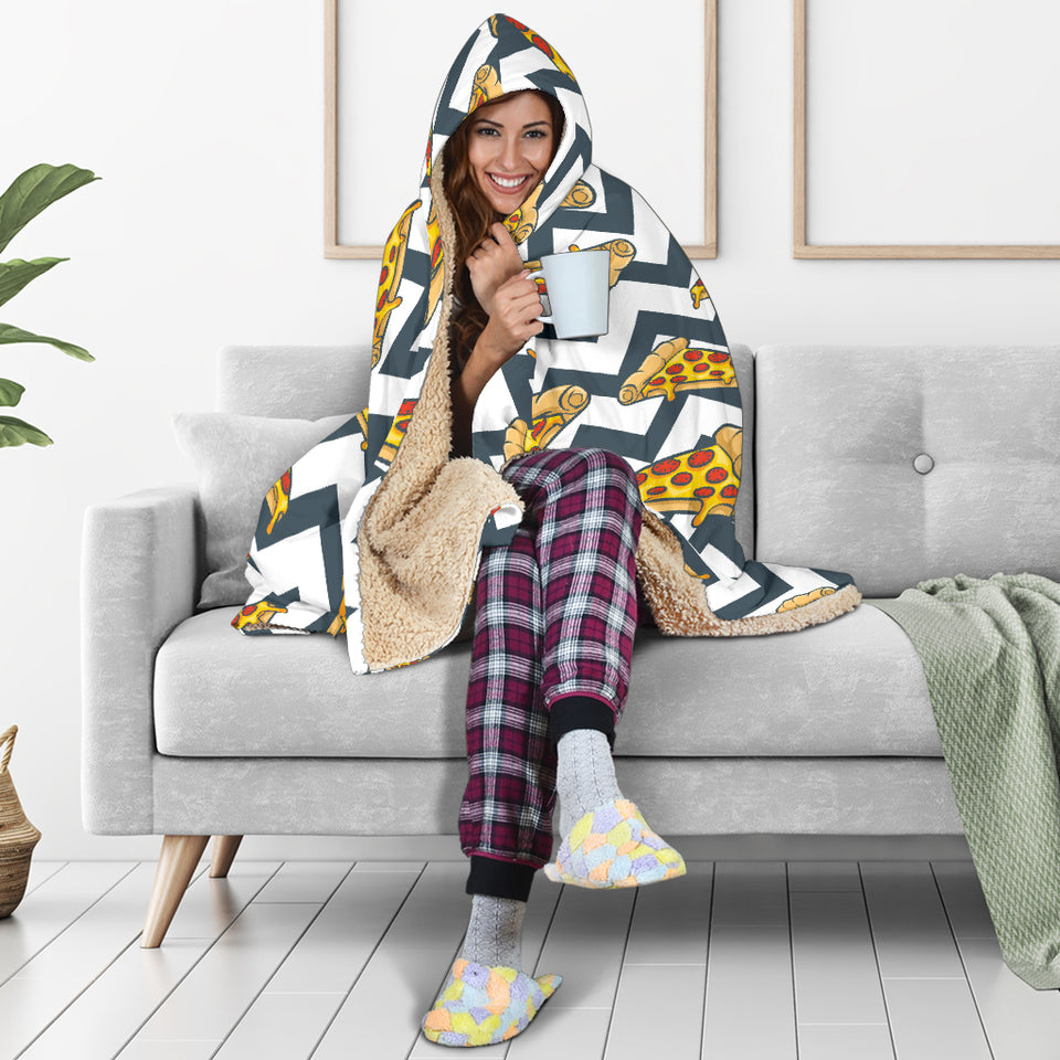 Pizza Design Pattern Hooded Blanket