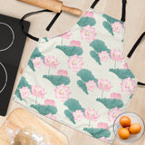 Pink Lotus Waterlily Leaves Pattern Adjustable Apron