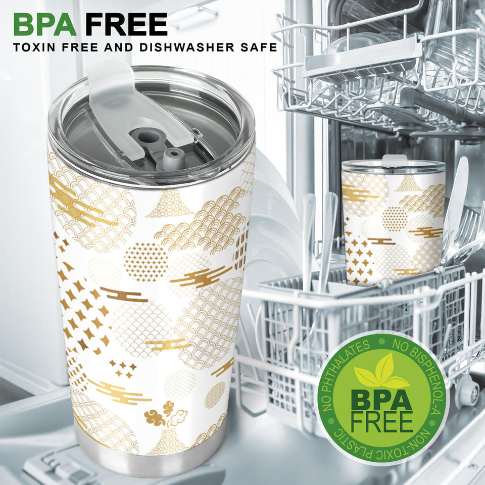 Beautiful Gold Japanese Pattern Tumbler