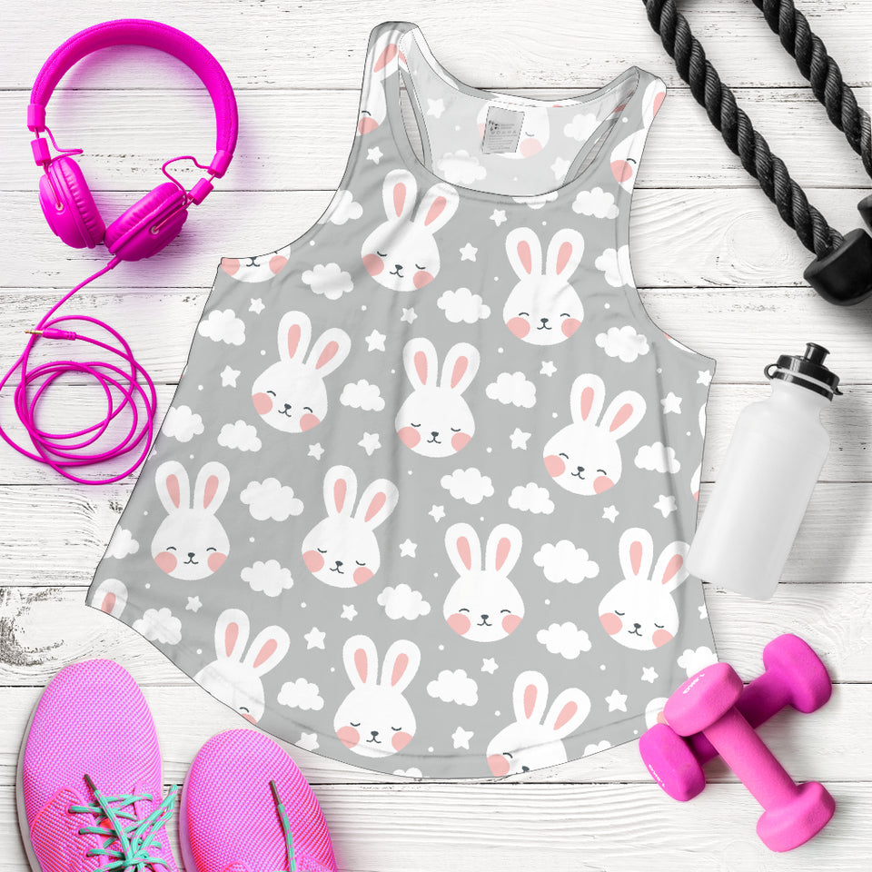 Rabbit cloud Pattern Women Racerback Tank Top