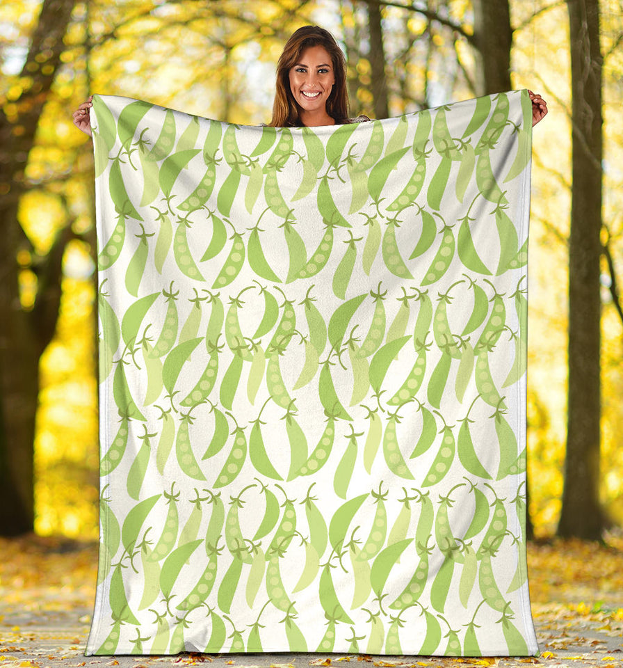 Green Peas Pattern Print Design 03 Premium Blanket