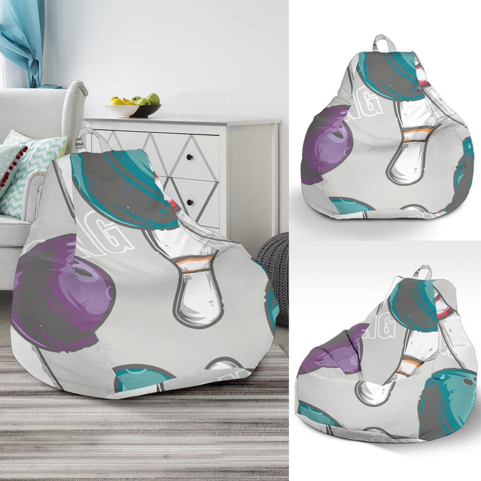 Bowling Ball And Pin Gray Background Bean Bag Cover
