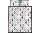 cute mermaid dolphin fish starfish pattern Quilt Bed Set