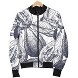 Guava Tropical Hand Drawn Pattern Women'S Bomber Jacket