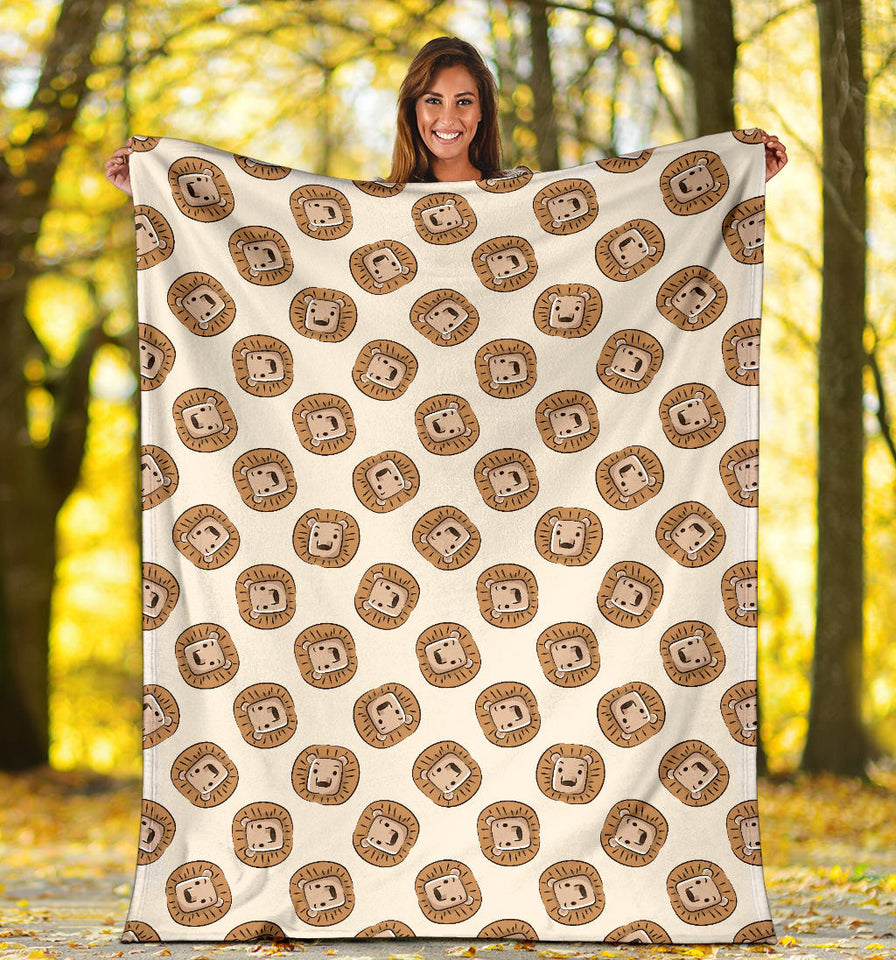 Lion Pattern Print Design 01 Premium Blanket