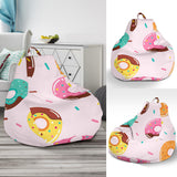 Donut Pattern Glaze Pink Background Bean Bag Cover