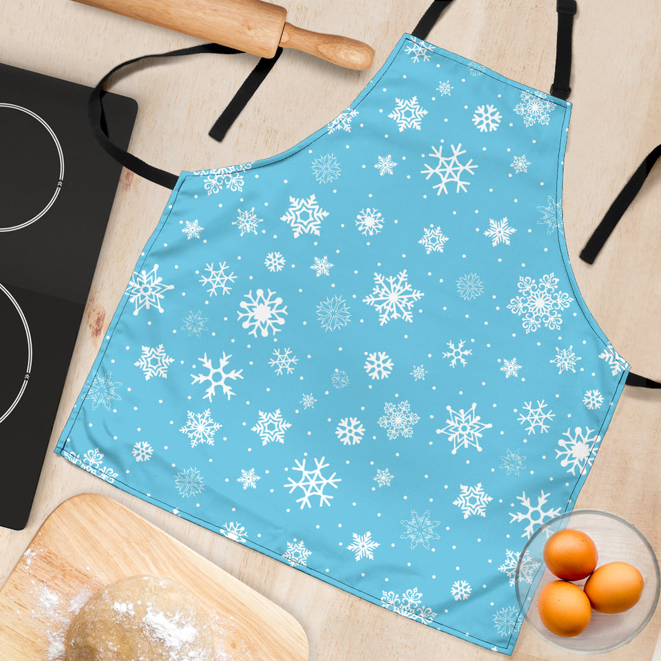 Snowflake Pattern Blue Background Adjustable Apron