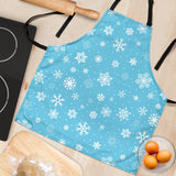 Snowflake Pattern Blue Background Adjustable Apron