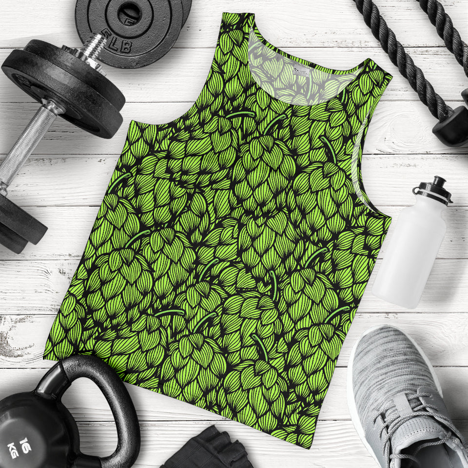 Green hop pattern Men Tank Top