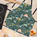 Dinosaurs Tropical Leaves Flower Pattern Adjustable Apron